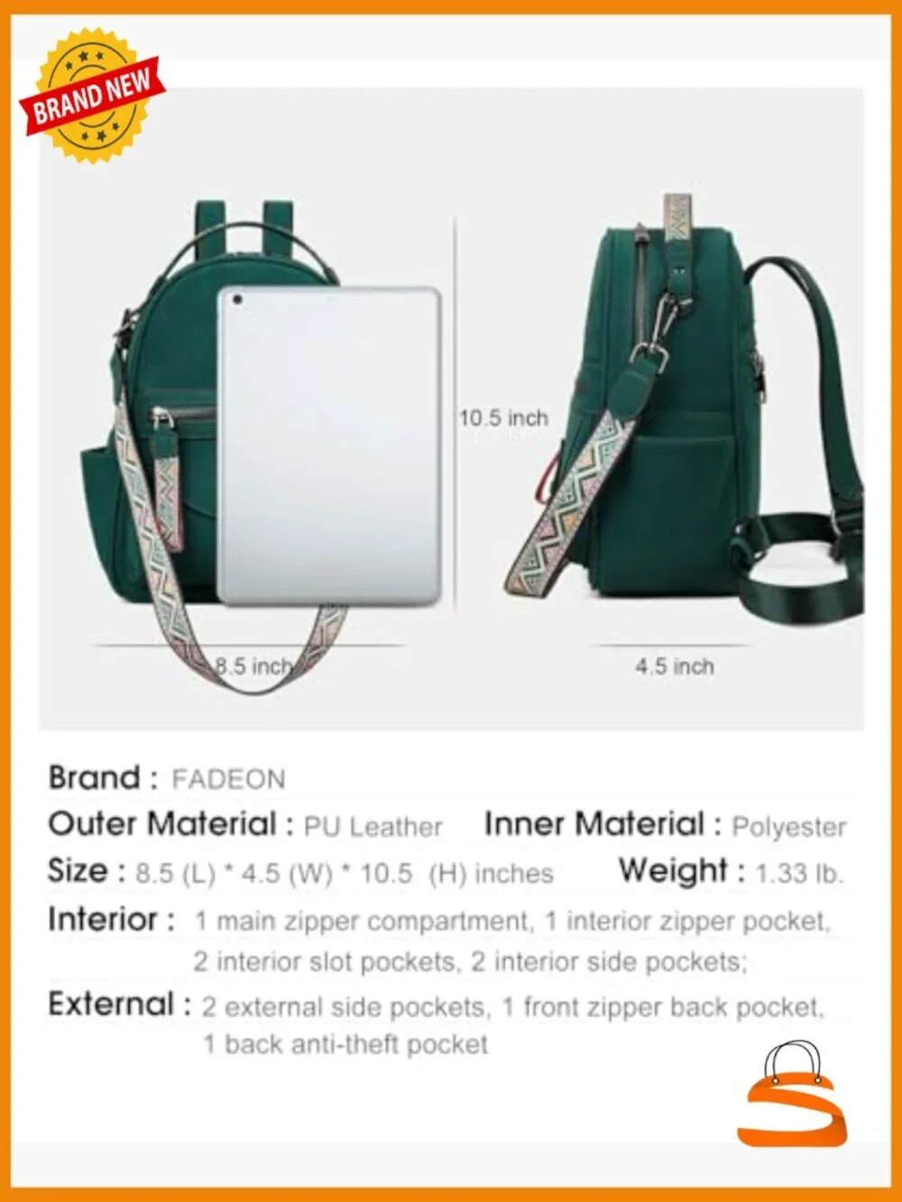 Mini Backpack Purse for Women, Faux Leather Shoulder Bag Handbag Travel